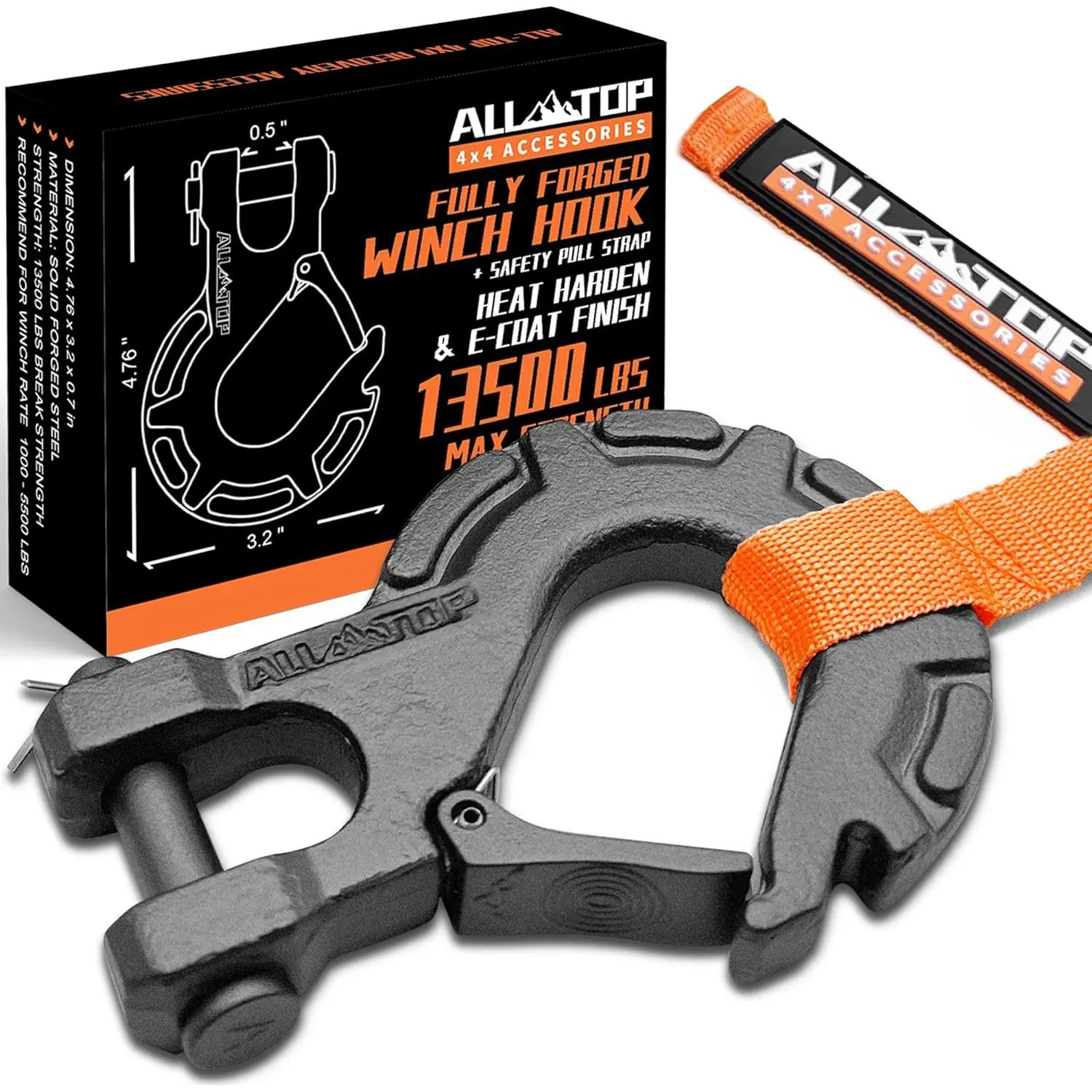 Forged Steel Winch Hook - 13,500 Lbs