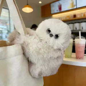Mirumi Shy Owl Plush Toy Singing Emotional Companion Bag Charm Cute Stuffed Animal for Kids Girls