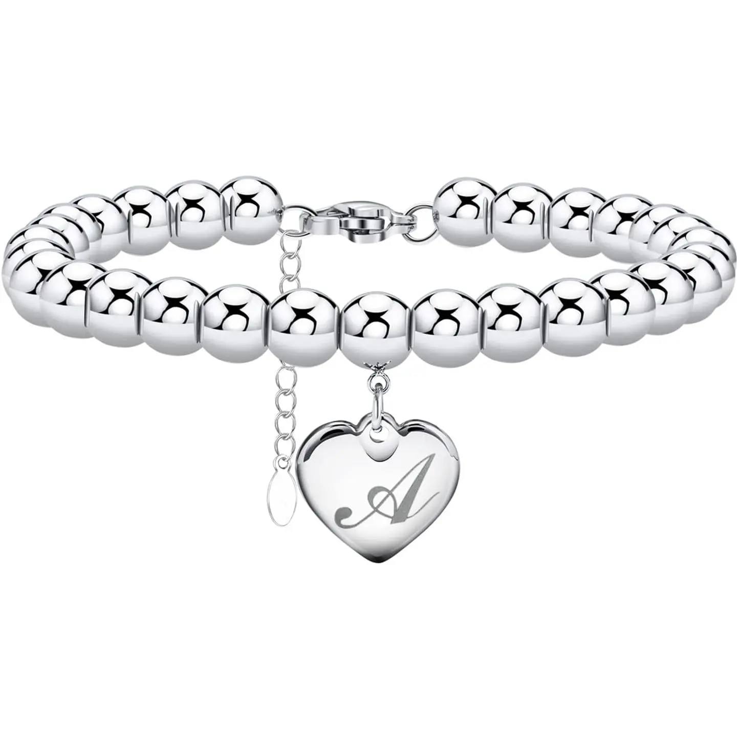 Initial Bracelet for women Stainless Steel 26 Letters A to Z Heart Bracelet Alphabet  for women  for women Valentine's Day