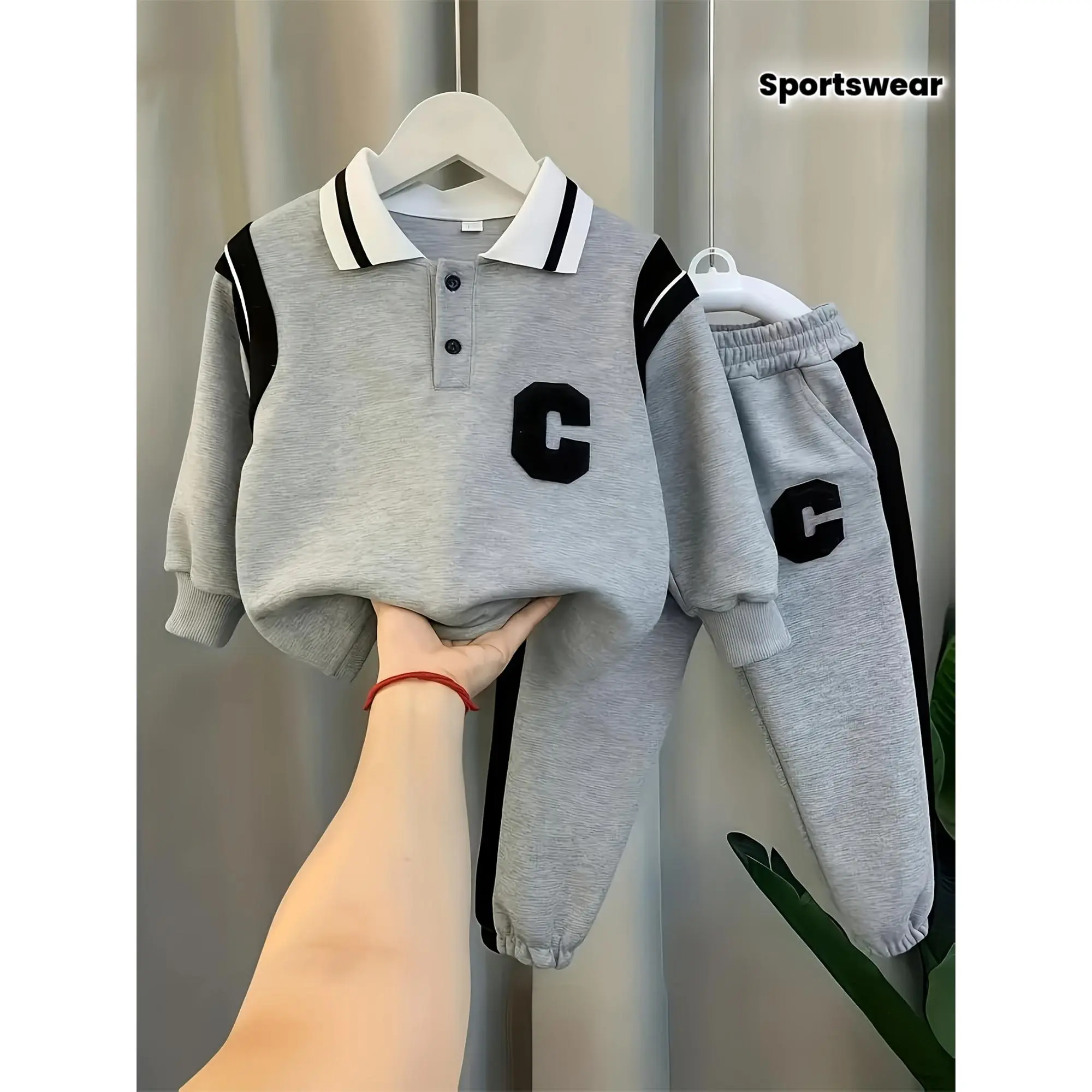 [Boys' Clothing Set] New Boys' Casual Outfit - Children's Clothing Set for -6, 2pcs Kids' Fashionable Sweatshirt and Pants, Autumn/Winter Sportswear, Perfect for Outdoor