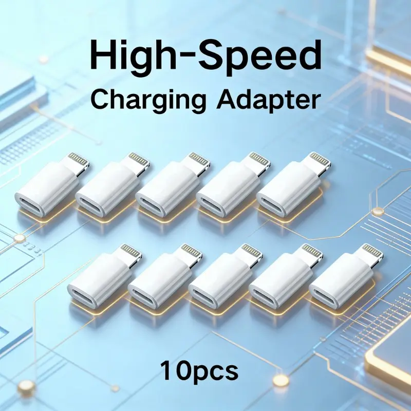 8-Pack Mini Portable Type-C to Lightning Adapter, Fast Charging Converter for Apple Devices, Compatible with iPhone iPad, 2cm Compact Design