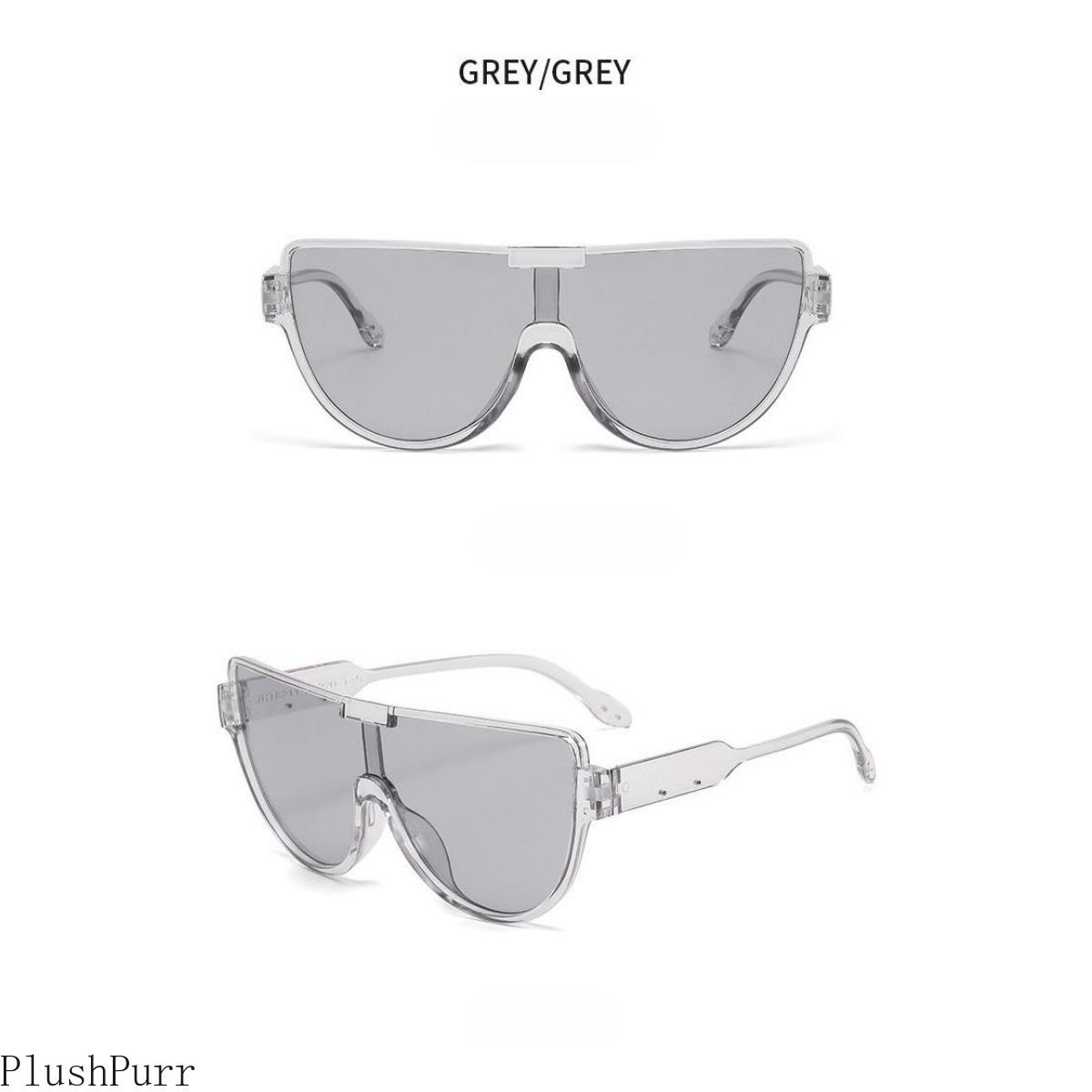 2026 new fashion large frame one-piece pilot sunglasses women street shot mask sunglasses trend Internet celebrity street shot sunglasses