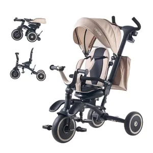 VEVOR Toddler Tricycle Stroller for 18 Months to 5 Year Old, 7-in-1 Kids Trike with Parent Push Handle, Canopy, Rotating Seat and Storage, Tricycle for Toddlers, Birthday Toy for Boys and Girls