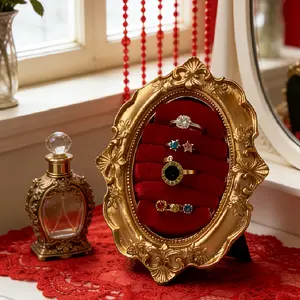 1 Piece Vintage-Style Victorian-Inspired Tray for Earrings, Rings, and Nail Accessories – Jewelry Organizer, Decorative Tray, Jewelry Holder/Storage Box