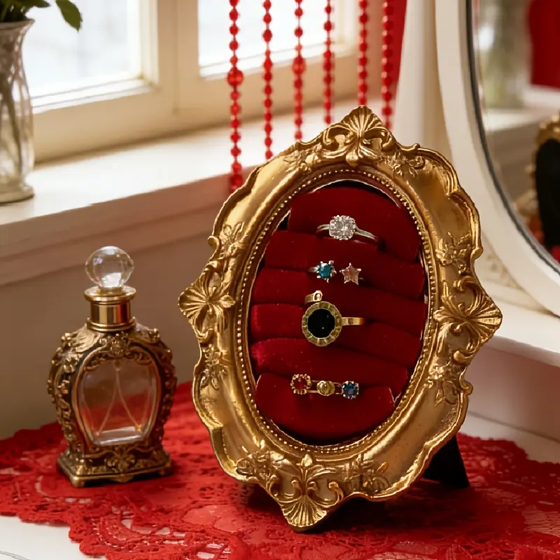 1 Piece Vintage-Style Victorian-Inspired Tray for Earrings, Rings, and Nail Accessories – Jewelry Organizer, Decorative Tray, Jewelry Holder/Storage Box