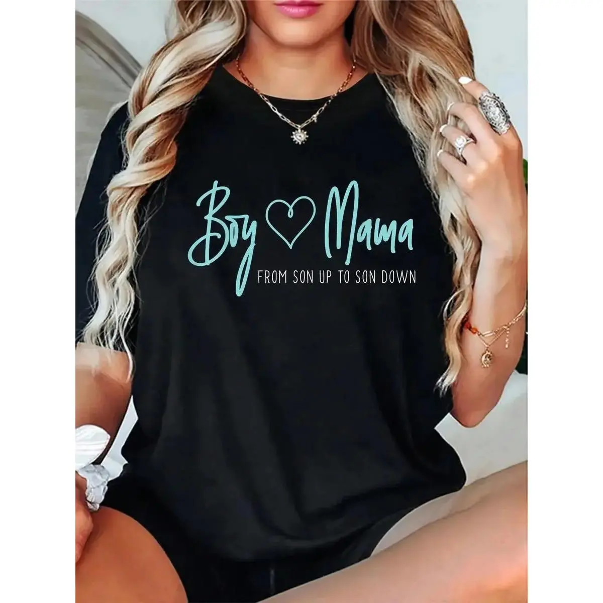 Cotton Boy Mama From Son Up To Son Down - Mother Mom T-Shirt