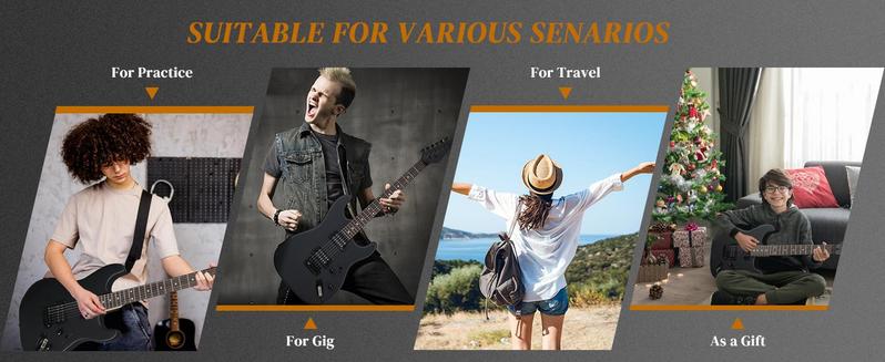 Ktaxon 39 Inch Electric Guitar, Full Size Solid Body H-H / H-S-S Pickups 6 Strings Beginner Guitar Kit With AMP, Upgrade Cable & Guitar Capo, Tremolo Arm, Gig Bag & Strap (Matte Back)