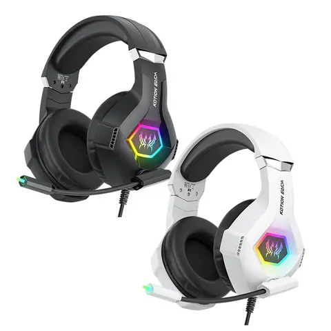 Wired Multiplatform Gaming Headset with Noise-Cancelling Mic, Compatible with PC Ps4 Ps5 Xbox, Surround Sound RGB Lighting, Over-Ear Design, Wired Gaming Headphones, Gaming Accessories