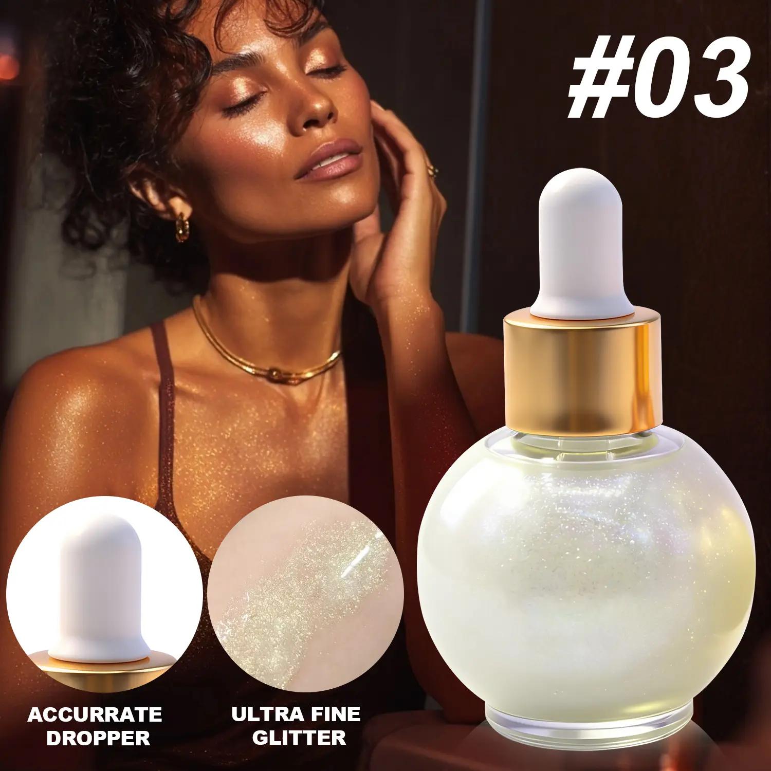 Liquid Body Shimmer Highlighter, Long-Lasting Illuminator Drops for Face & Body, Festival Party Makeup Liquid Body Shimmer Highlighter, Long-Lasting Illuminator Drops for Face & Body, Festival Party Makeup