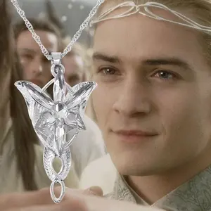 Movie The Lord Arwen Evenstar Necklaces Elf Princess Arwen Twilight Star Crystal Pendant Necklaces for Women Choker Jewelry Gift