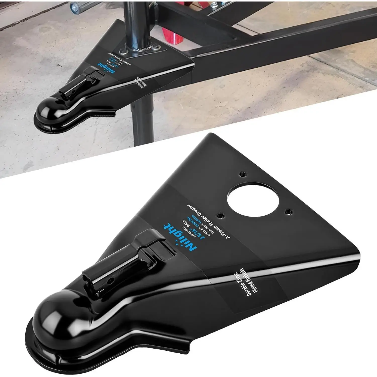 Nilight A-Frame Trailer Coupler - 14,000LBS Capacity, 2-5/16in Hitch Ball Fit, Class IV, Powder Coated Black, Easy Adjustment, Precise Fit, Boat Trailer Accessories for Camper, Boats