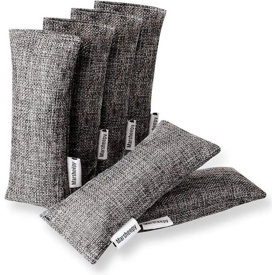 Natural Bamboo Charcoal Bags, Shoe Deodorizer and Odor Remover / Eliminatorr, 100% Smell Remover (60g X 6 PACK)! T&J
