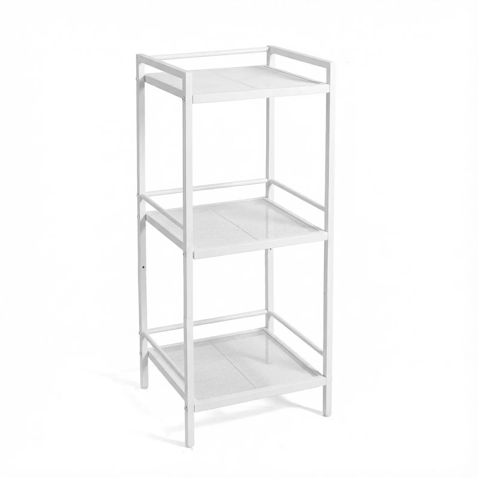 GARVEE Slim freestanding ladder shelf made of metal – Bathroom & kitchen shelf, rustproof, space-saving, also as a plant stand/bookcase – 3 tiers, white