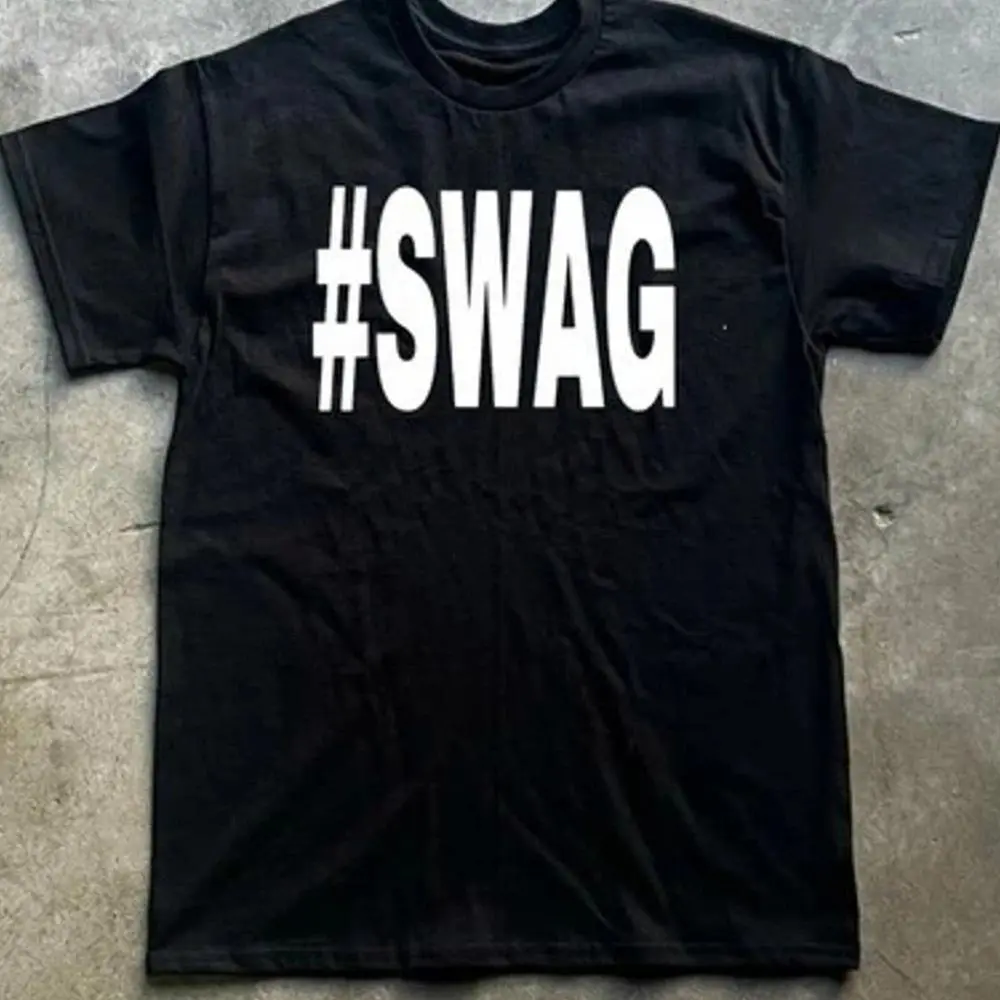 Swag Y2K T-shirt for Men Casual Crew Neck Slightly Stretchy Fabric Regular Fit Printed Pattern Suitable for All Seasons