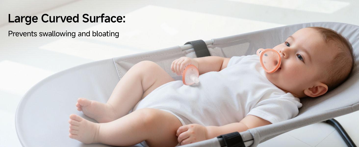 Baby Pacifier Set with Clip, 4-Pack Soothing Infant Pacifiers, Non-Contact Shield, BPA-Free Food-Grade Silicone