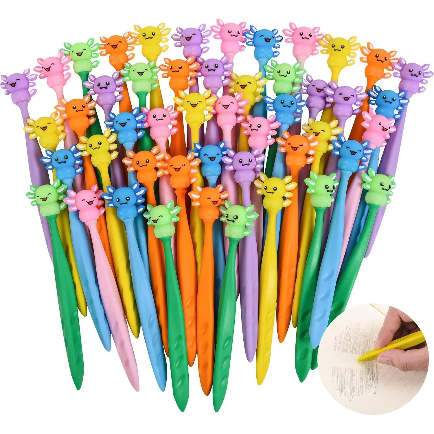 48 count Cute Axolotl Bobblehead Eraser for Pencils Kawaii Erasers Cute School Supplies Fun Cartoon Erasers  to School Supplies Birthday Classroom Gifts