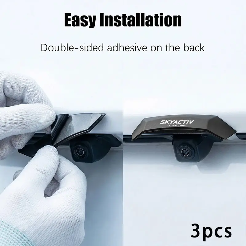 Mazda Skyactiv 3pcs Reversing Camera Rain Shield, Universal Rear Camera Protection Cover, Low-Profile Sunshade, Easy Install, Automotive Accessories