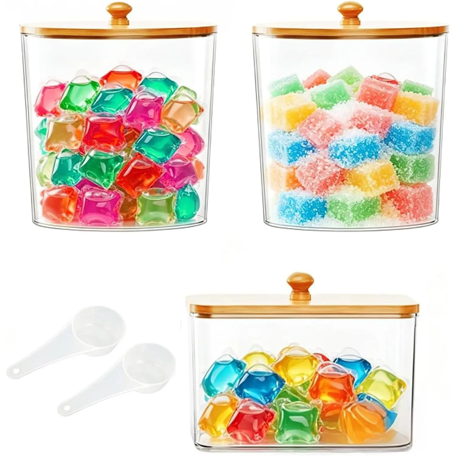 3 Pack  Laundry Room Organization Containers with  Knobs, Laundry Pods & Detergent  Storage Containers with
