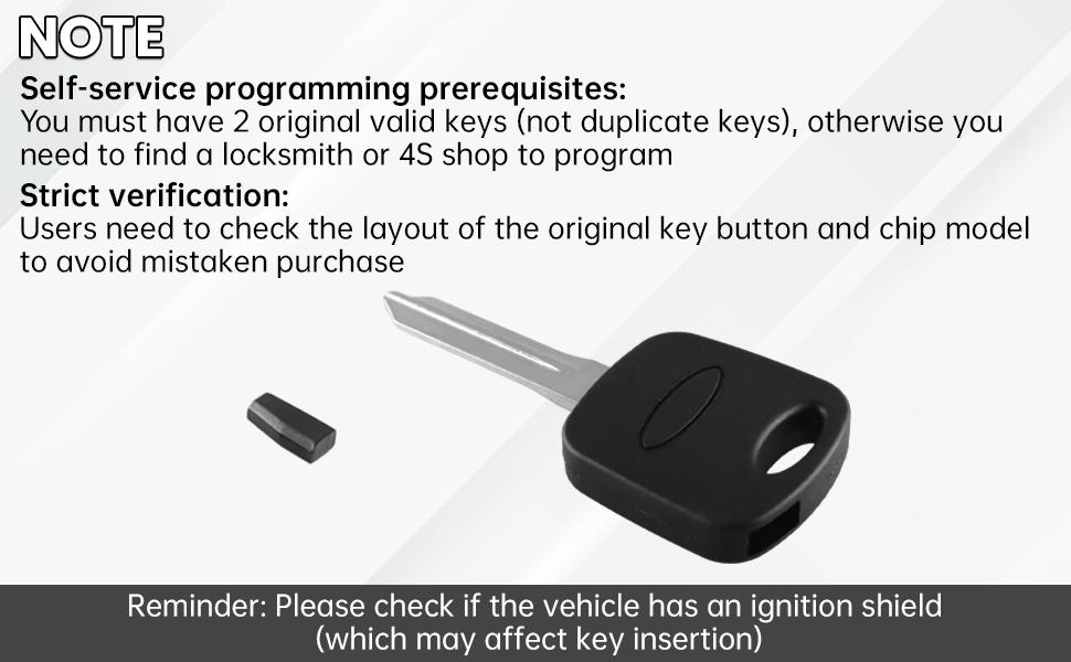 H72-PT 4C Ignition Car Key, Uncut Ignition Car Keys for 1996 - 2006 Ford Expedition Explorer F-150 Mustang Lincoln Navigator Mercury, H72 Blank Chipped Key with Chip (2 pcs)