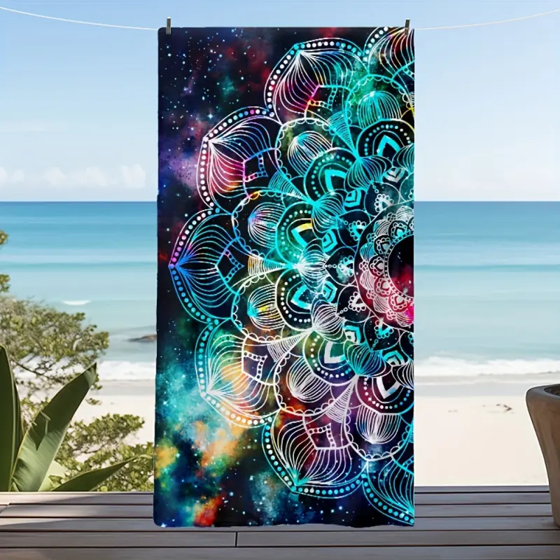 essential,,standard,portable,,hostess,gift,,xl,luxury,bathtowels,decorative,boat,personalized,custom,towels,drying,Colorful Mandala Beach Towel Oversized Quick Dry Soft Absorbent Sandproof Multifunctional Car Seat Sweat Towel for Outdoor Travel Camping Su