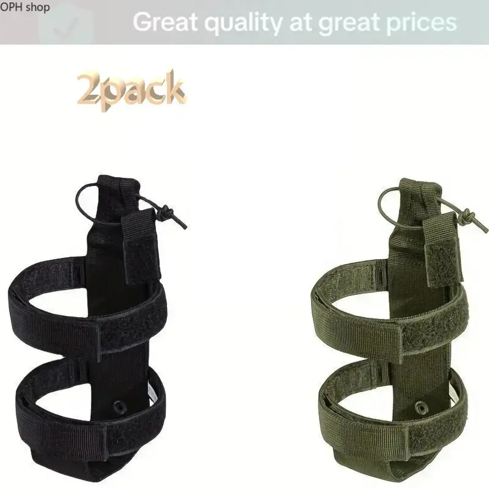 Black Portable Adjustable Water Bottle Holder Bag - 1-Count Lightweight Hydration Sleeve for Adults, 1-Size Durable Hands-Free Pouch with Strap, Fashion Accessory for Hiking, Camping