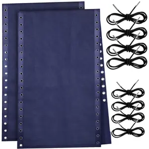 Queekay 2 Pcs Gravity Chair Replacement Fabric with 8 Bungee Cord Lounge Chair Cloth Mesh Patio Chair Repair Kit for Patio Recliner Outdoor Lawn Pool Beach Sling Chair (Blue,63" X 21")