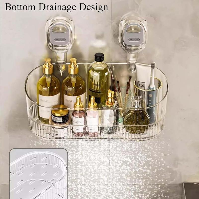 🧖‍♀️ Turn Your Bathroom into a 5-Star Spa! ✨ Aesthetic Clear Shower Caddy & Organizer Shelf | Strong Suction Cups, No Drilling, Dorm Essential, Bathroom Shower Organizers