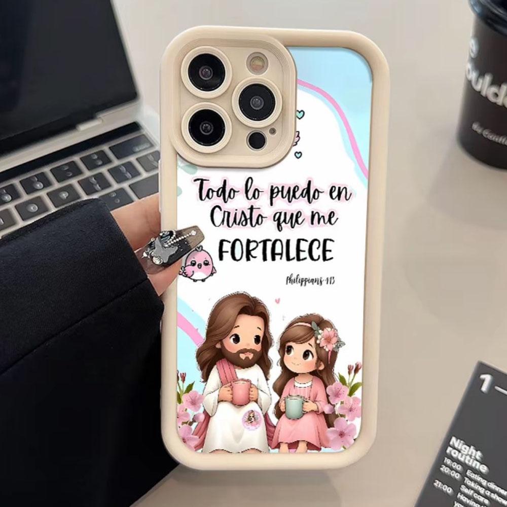 Bible Verse Aesthetic Christian Pattern Junk Phone Case for iPhone 17 Pro Max 16 E 15 14 Plus 13 12 11 Pro Max & Samsung S21S22 S23 S24 S25 S26 Ultra Plus, Soft Cover, Tuff Shockproof Protective Cover