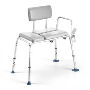 VEVOR Tub Transfer Bench for Bathtub, 500 lbs Weight Capacity Heavy Duty Shower Chair with Arm and Backrest, Height Adjustable Bathroom Shower Bench Bath Seat for Adults, Seniors, Elderly and Disabled