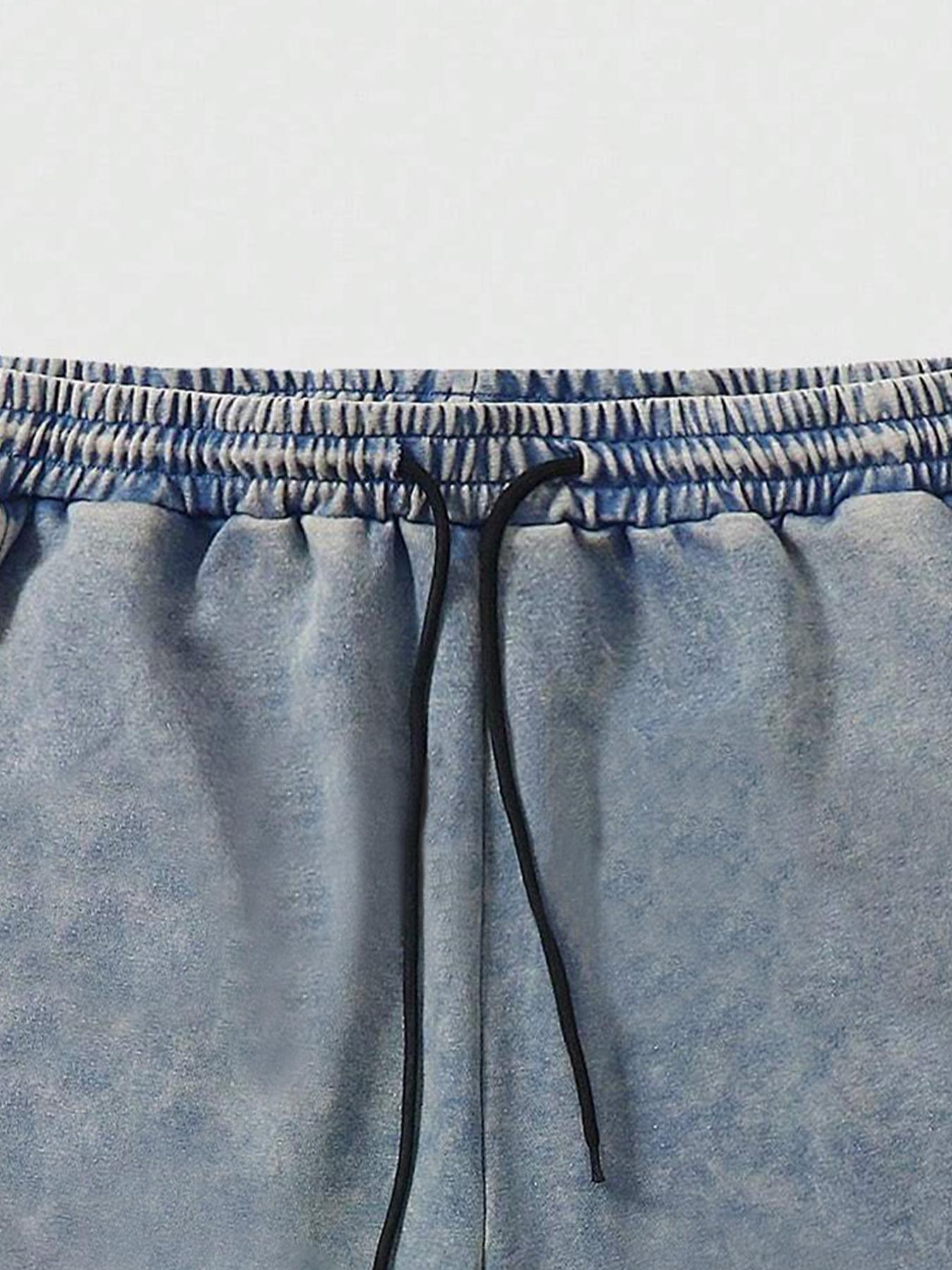 Men's Cross Print Wash Shorts, Loose Casual Fashion Graphic Shorts for Summer, Men's Bottoms for Daily Wear