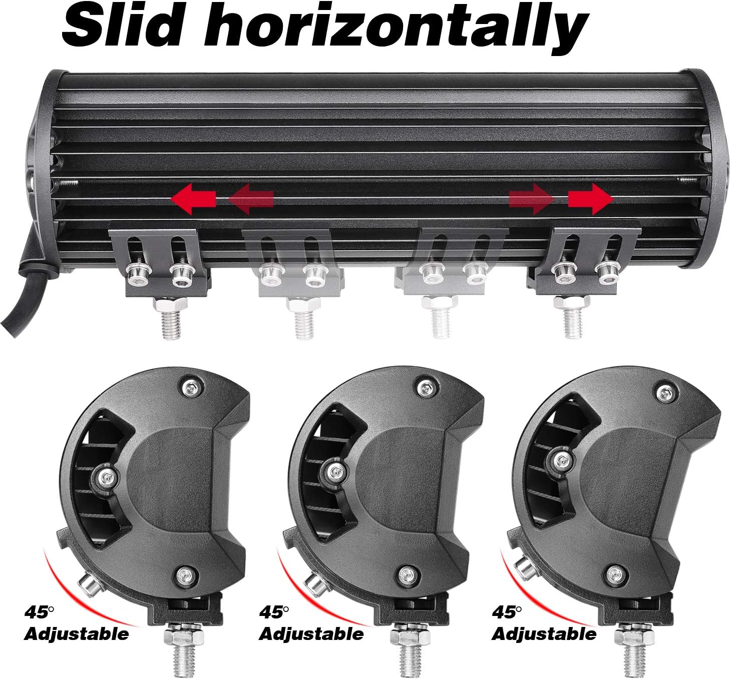 LED Light Bar Mounting Brackets 2PCS, Adjustable Bottom Mount Bracket Kits for LED Pod Lights Cubes Off Road Work Light Bar Fog Lights