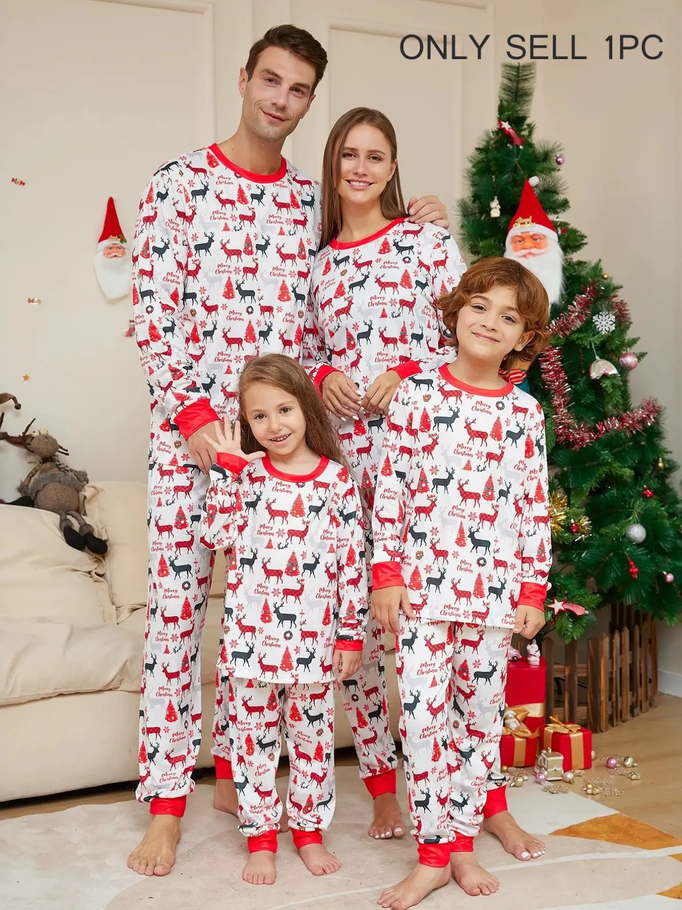 Christmas Family, Santa Claus Theme Full-Body Costume, Colorful Christmas Set, Perfect for Festive Celebrations
