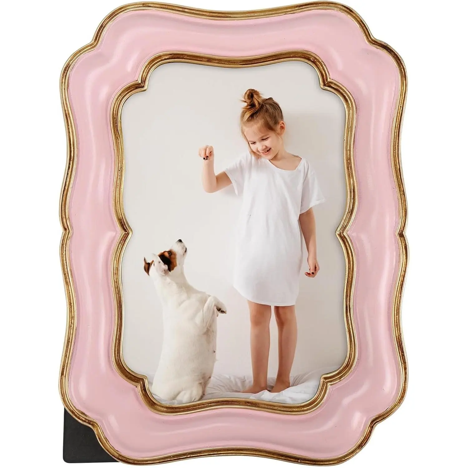 Ornate Vintage 4x6 Picture Frame in Pink Gold | Antique Style Photo Frame for 4 by 6 Photos | Retro Tabletop Frame for Vertical or Horizontal Display | 1 PackGift