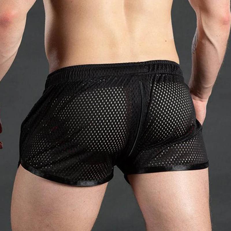 Kyn Apparel Men Shorts Beach Drawstring Bottom Fashion Fitness Mesh Pants Gym Plus Size Sports Breathable Casual Elastic