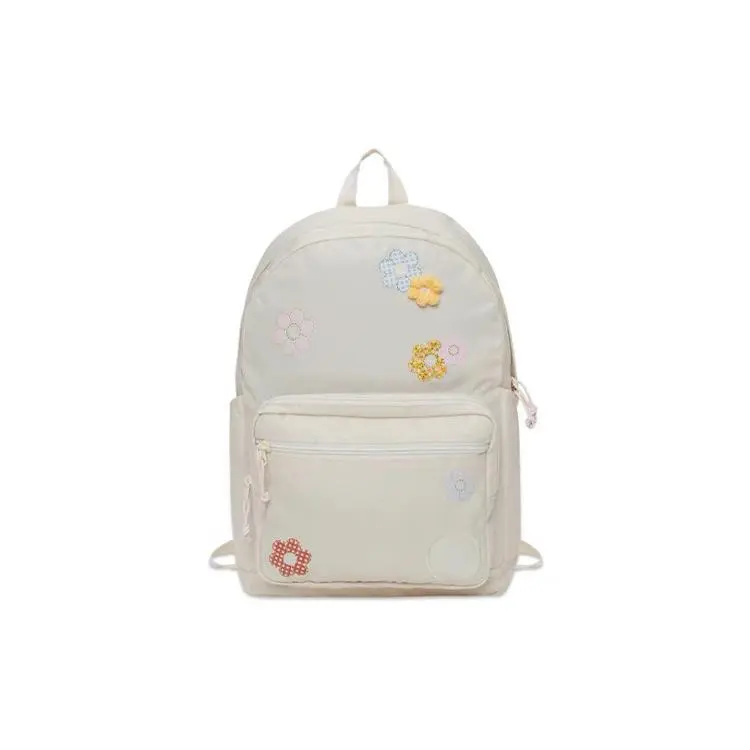 Converse Polyester Casual Backpack for Men and Women – Off-White Floral Design