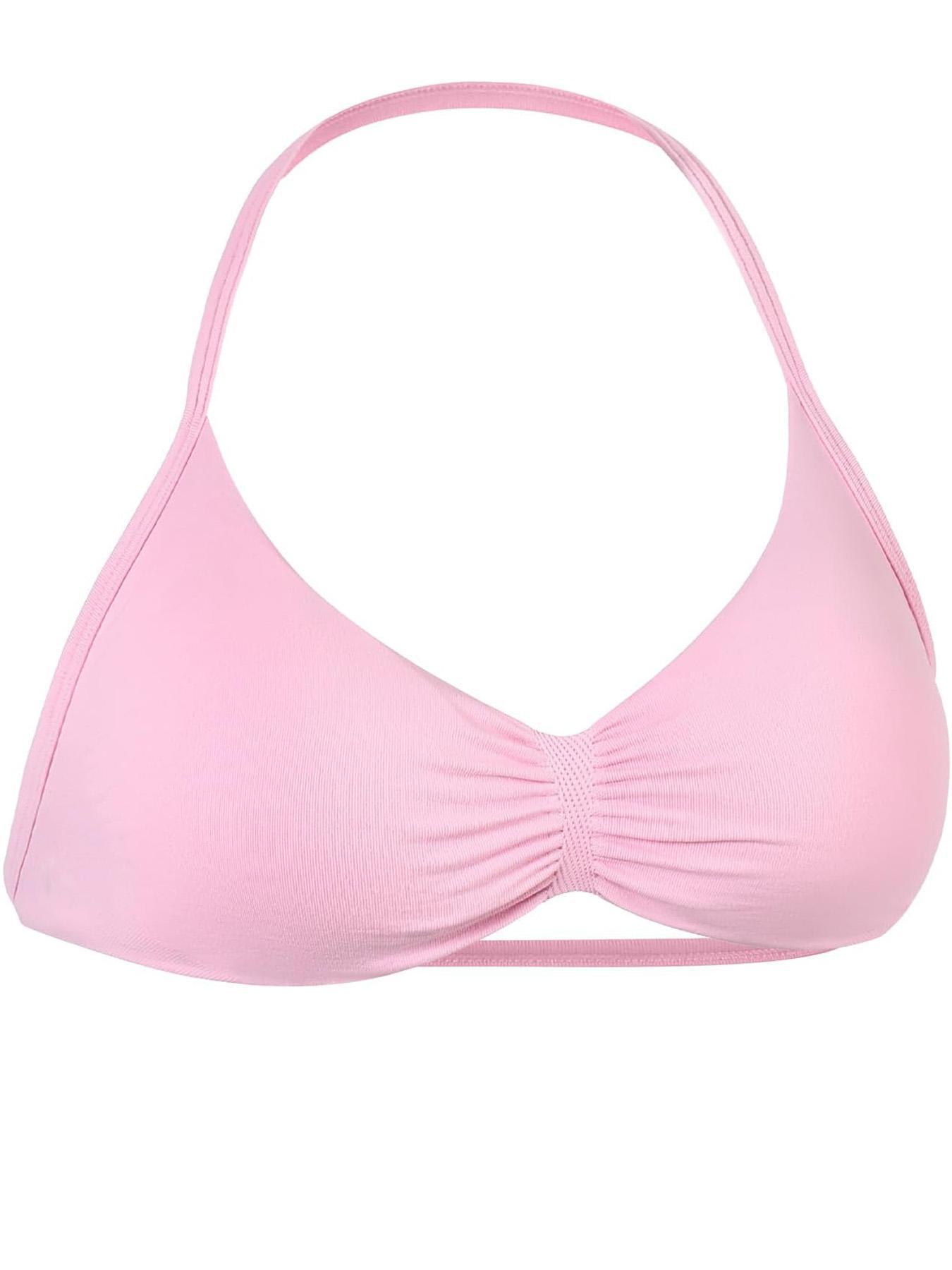 Women's Solid Backless Halter Sports Bra, Breathable Comfortable Strappy Wireless Sports Bra, Ladies Sportswear for Indoor Outdoor Wear