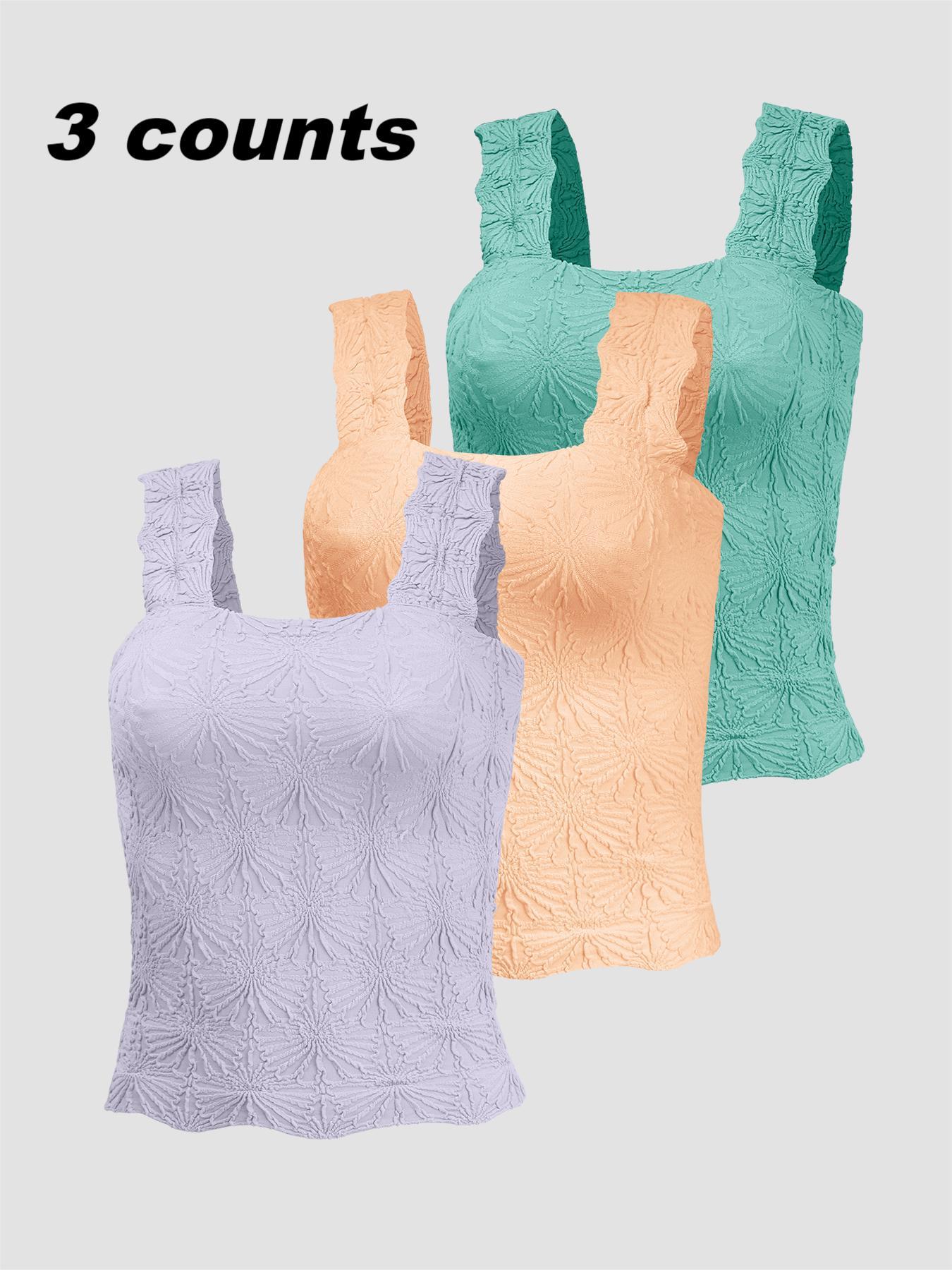 Women's Floral Embossed Sports Tank Top, Casual Solid Textured Sleeveless Sports Top for Yoga Gym Workout, Ladies Sportswear for All Seasons, Yoga Gym Activewear, Yoga Workout Vest