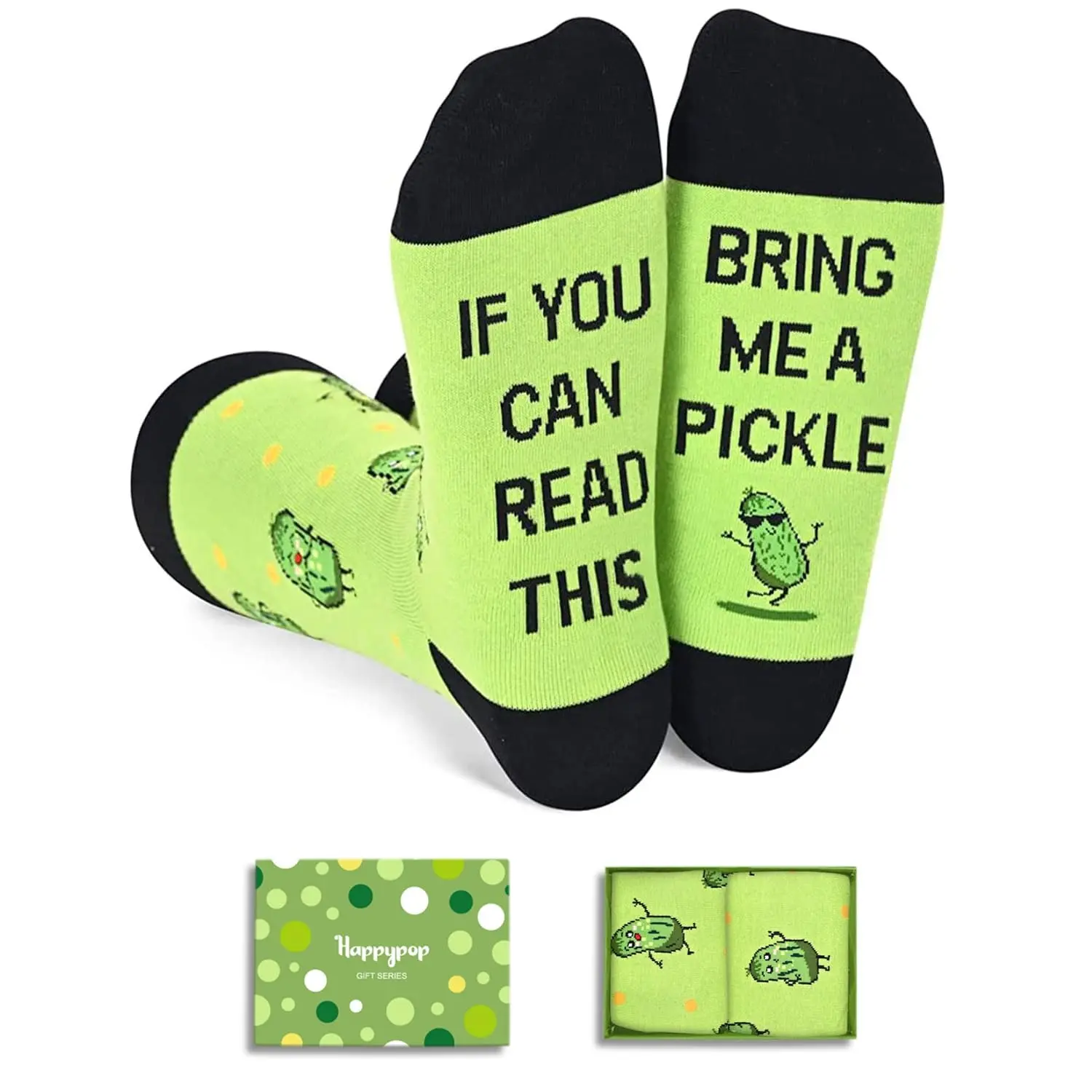 HAPPYPOP Fun Pickle Gifts for Women Men- Fashion Socks Funny Saying Food Presents Novelty Crazy Ideas for Teen Girls