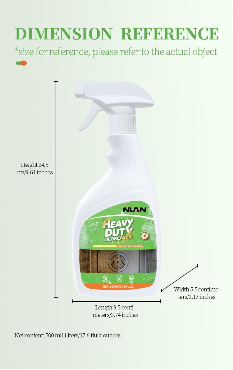 NUAN Deep Cleaning Grease Remover Spray, Heavy Duty Grease Remover for Stove, Range Hood and Countertops, Deep Cleans Tough Kitchen Messes Easily