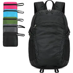 Small Hiking Backpack Travel Lightweight Hiking Packable Daypack Water-Resistant Foldable Backpacks 15L for Travel Women Men Camping (Black)