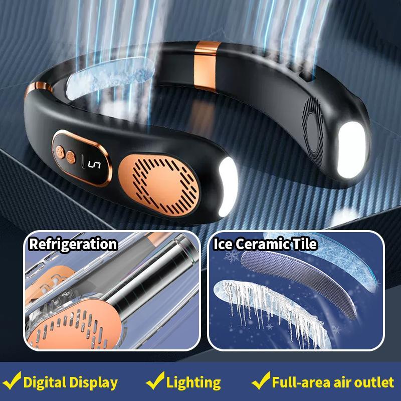 Hands-Free Neck-Worn Wearable Cooler Fan, USB Charging Personal Cooling Device with 5 Levels Adjustable Airflow, Lightweight Portable Design for Indoor & Outdoor Activities, All-Purpose Daily Essential Accessory