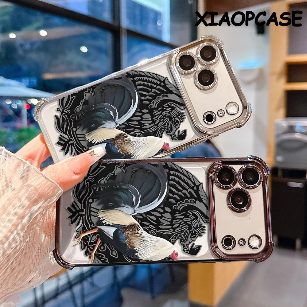 Rooster Eagle pattern four-corner drop-proof soft TPU phone case iPhone 17 Pro Max Air 16 15 14 13 12 11 Plus Fashionable camera protection shockproof and drop-resistant durable phone case