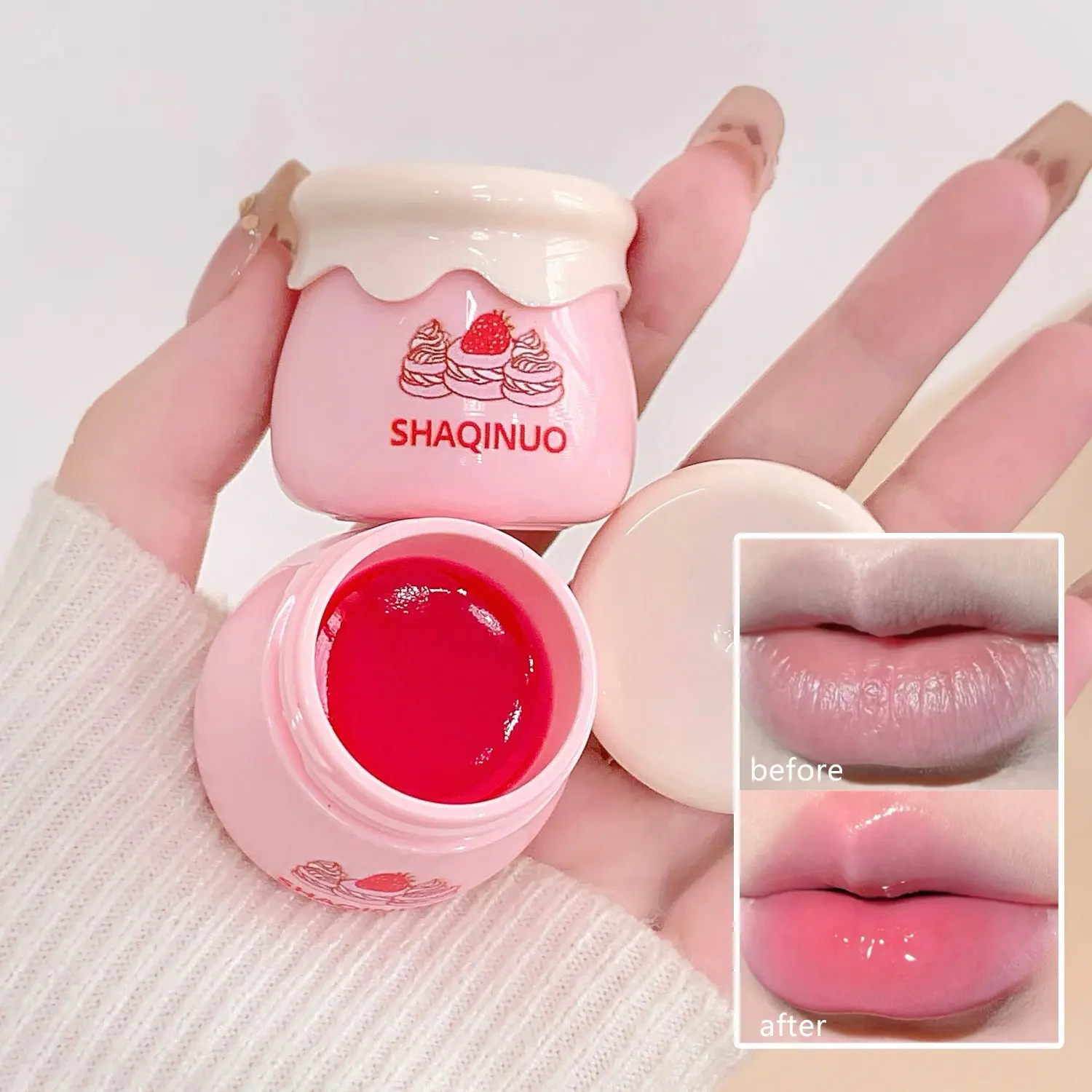 High Moisture Jam Lip Balm, Hydrating Glossy Balm, Moisturizing Hydrating Gentle Care for Delicate Lips, Perfect Makeup Primer, No Lines or Dryness, Holiday Gift Idea