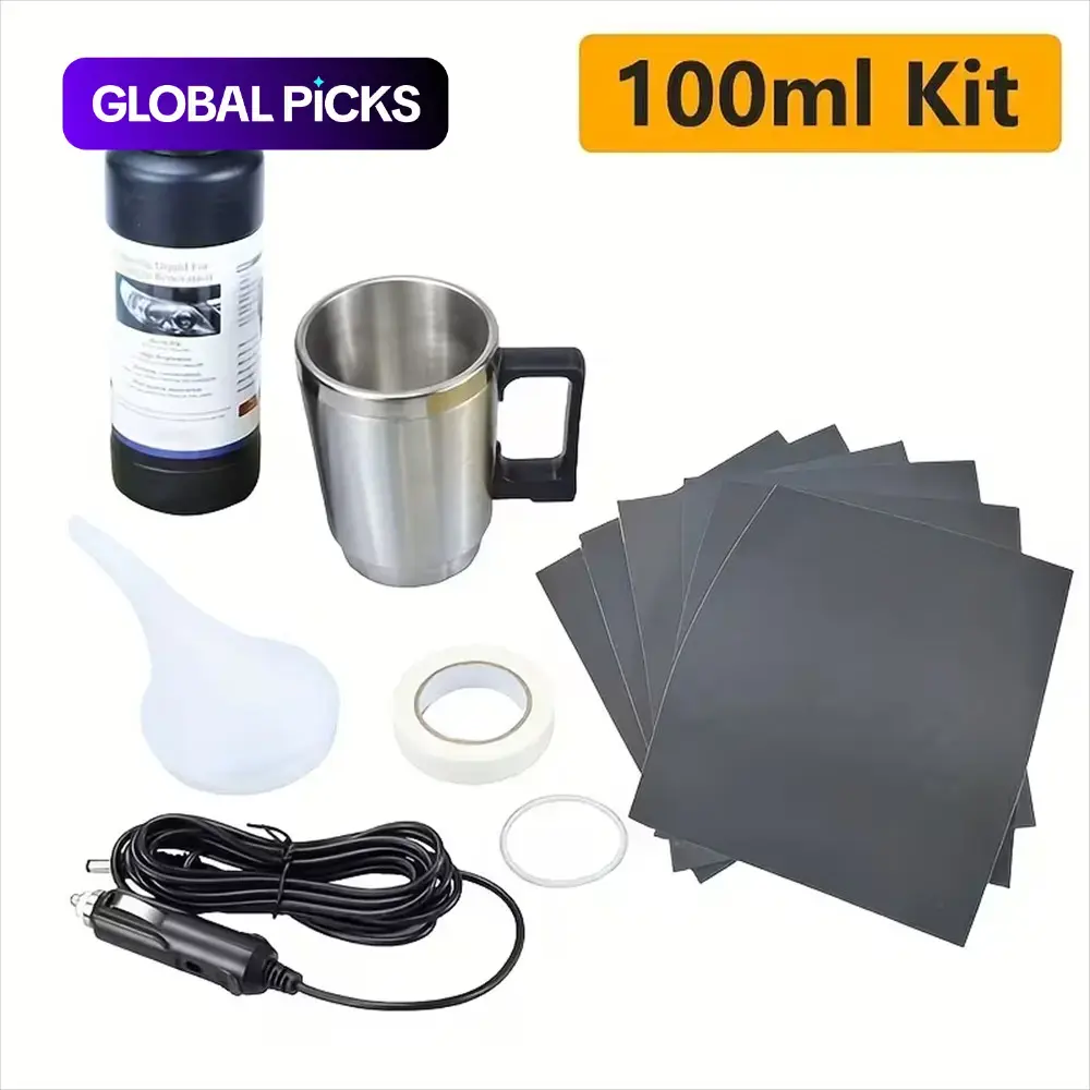 Automotive Headlight Refurbishment Tool Set, Atomizing Cup Non Polishing Scratch Coating Liquid Headlight Repair Liquid, Suitable for Automotive Headlight