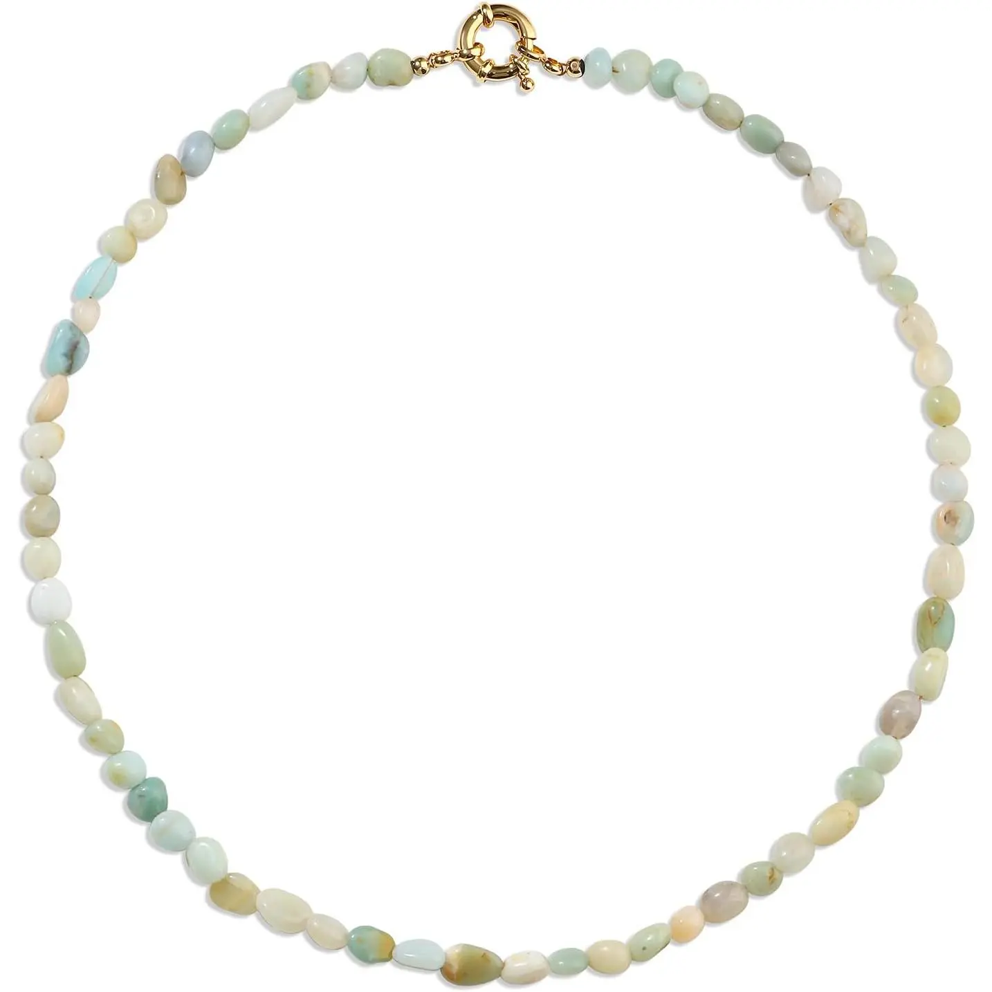 Female Adjustable Hand-Polished Natural Beaded Choker Necklace - Healing Gemstone, Chakra Crystal Casual Daily Costume Jewelry Gift