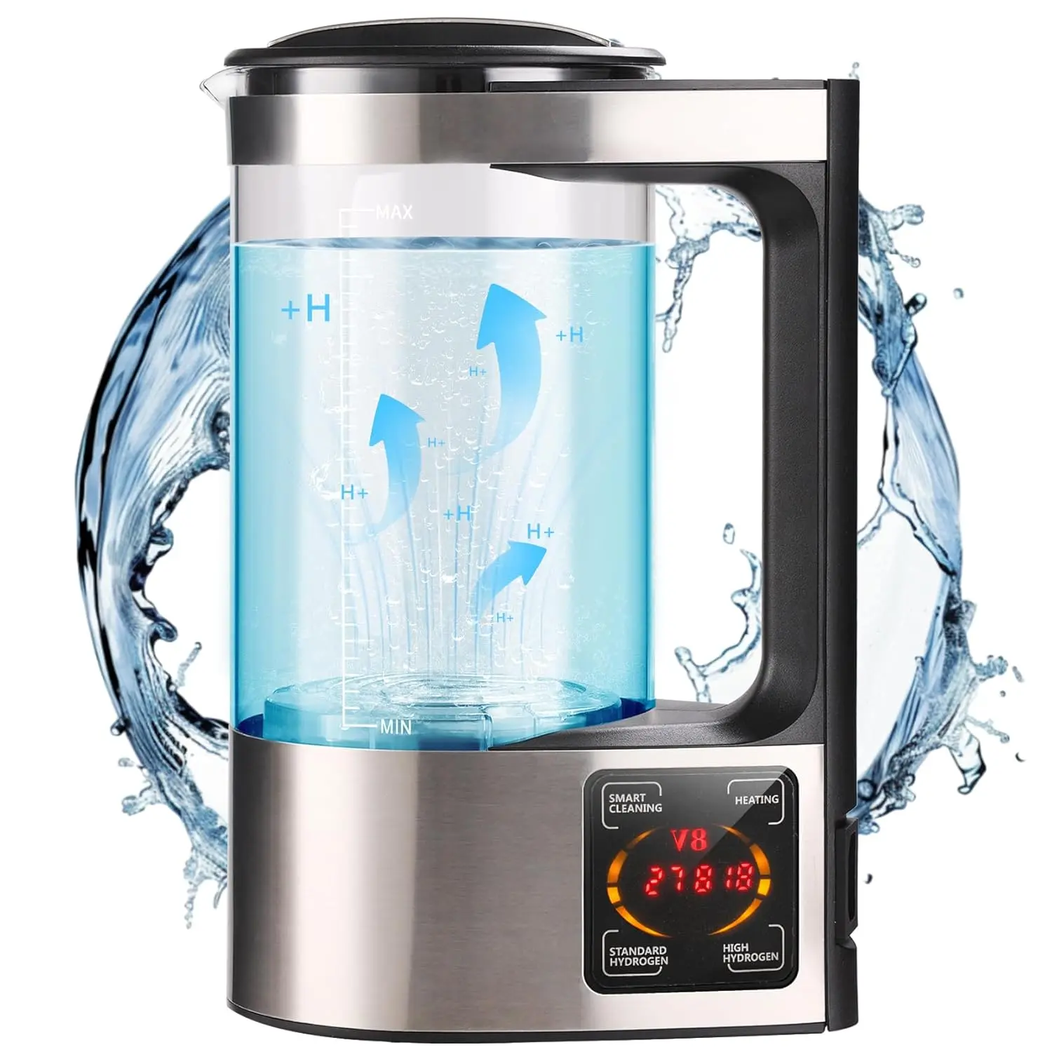 Hydrogen Water Machine Generator | 1800 PPB High Concentration, Portable Hydrogen Water Maker with SPE and PEM Technology for , Gym & Travel, Alkaline pH  Technology
