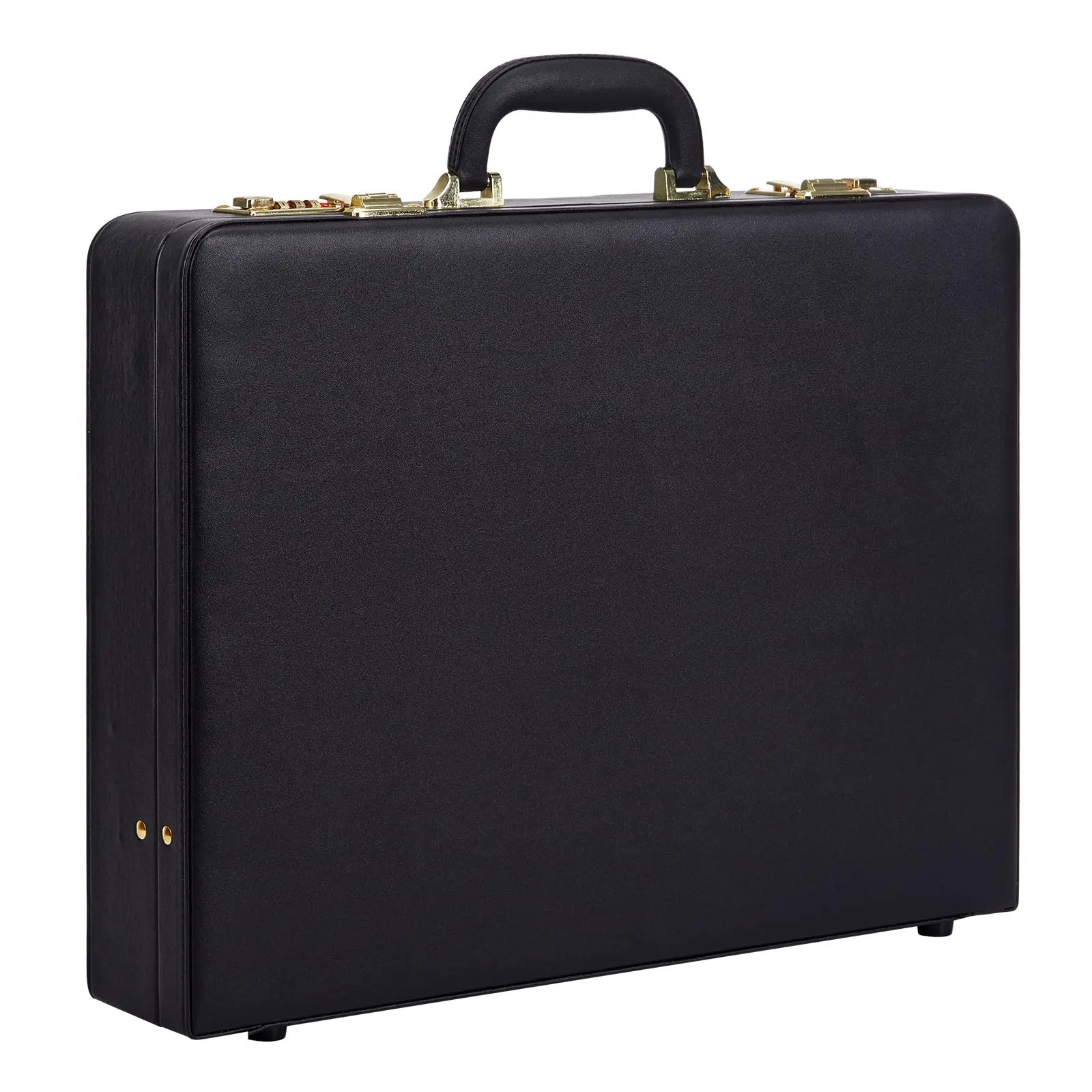 Men's Professional Hard-Sided Attache Case - Dual Combination Locks, Expandable, 15.6" Laptop Fit, Ideal for Work/Travel