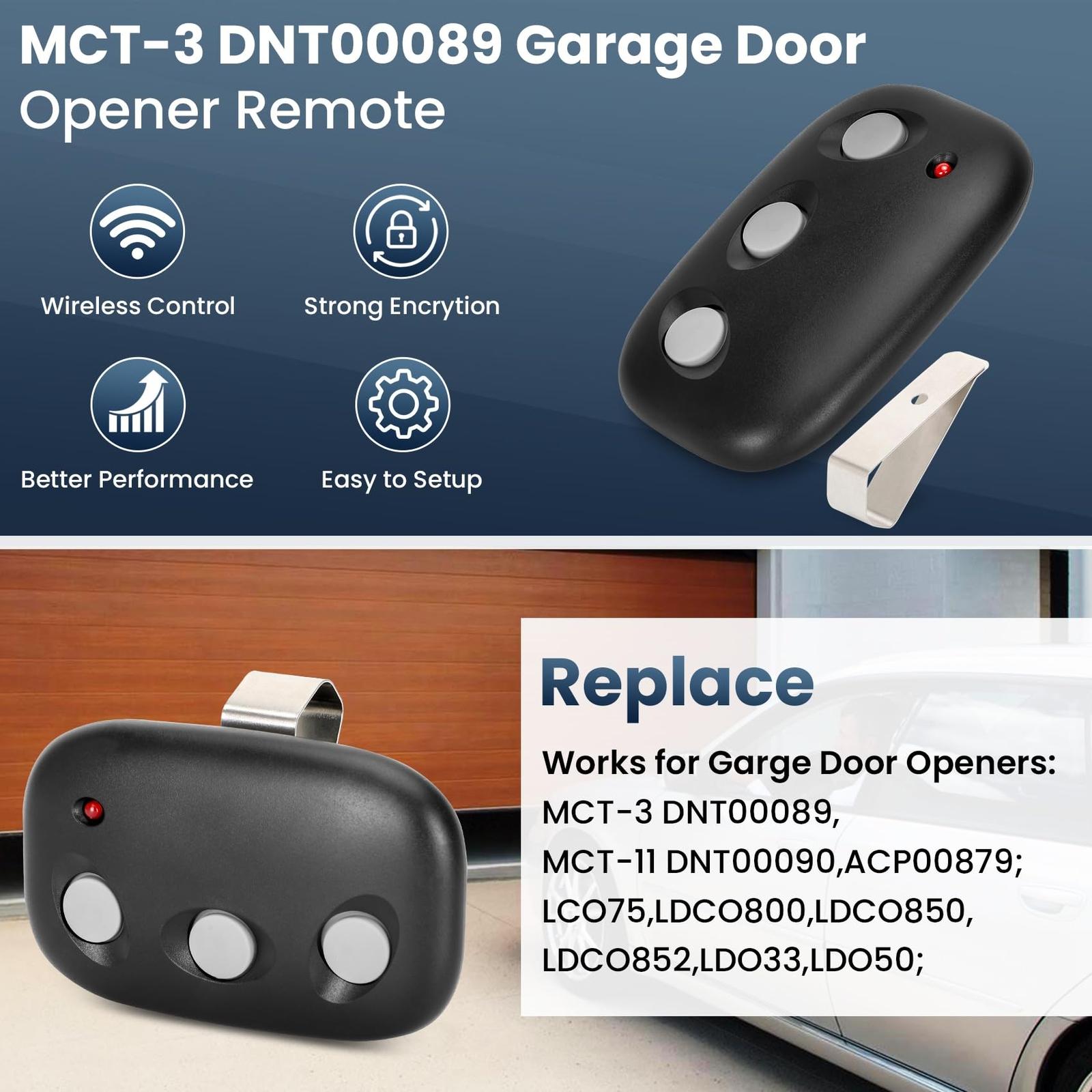 For MCT-3 Linear Mega Code Car Garage Door Opener Remote DNT00089 LD033 LD050
