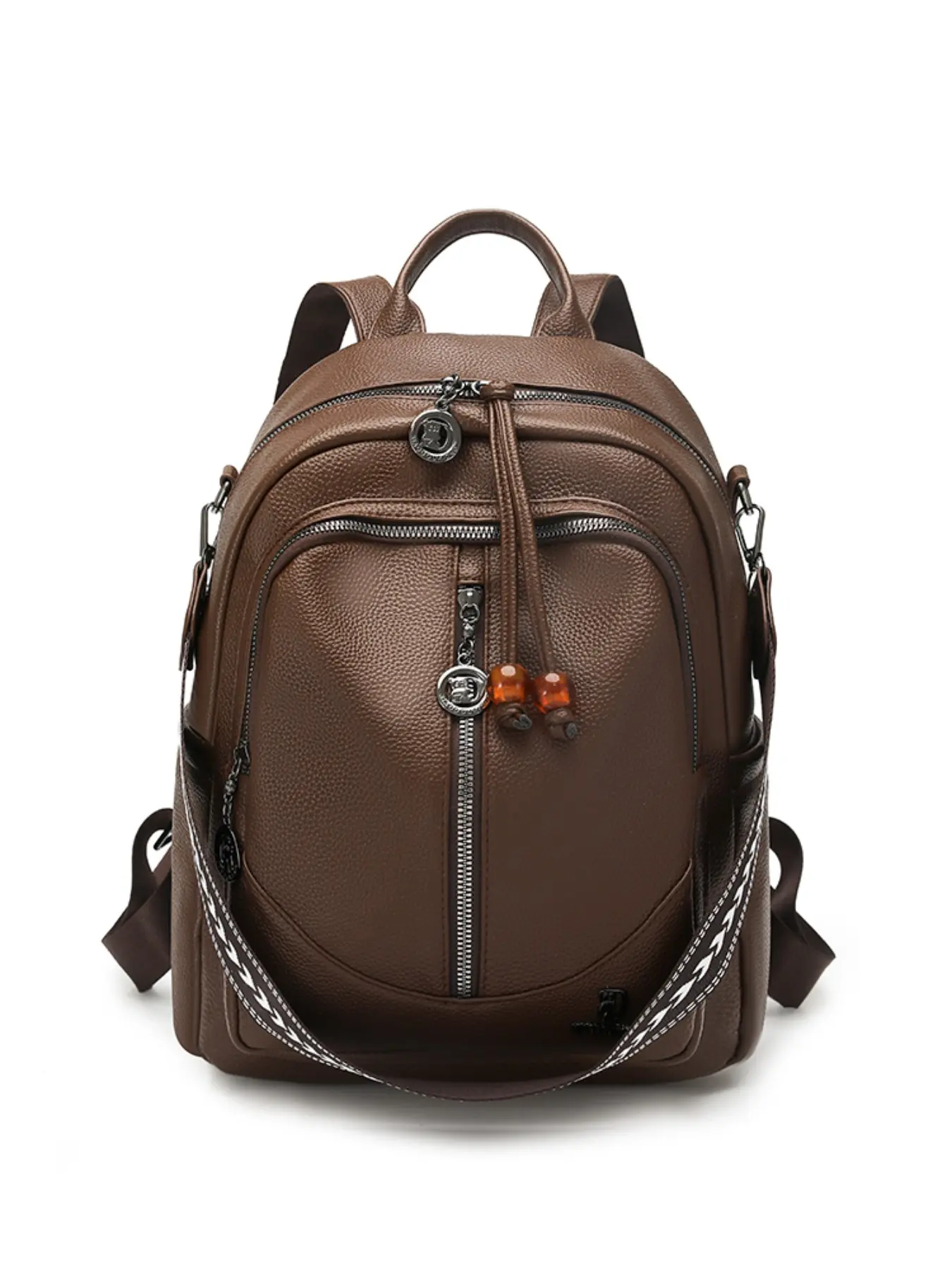 2026 Spring New Fashion Retro Casual Backpack for Women, Versatile Soft Leather Commuter Bag, Large Capacity School Bag, Simple and Trendy Design