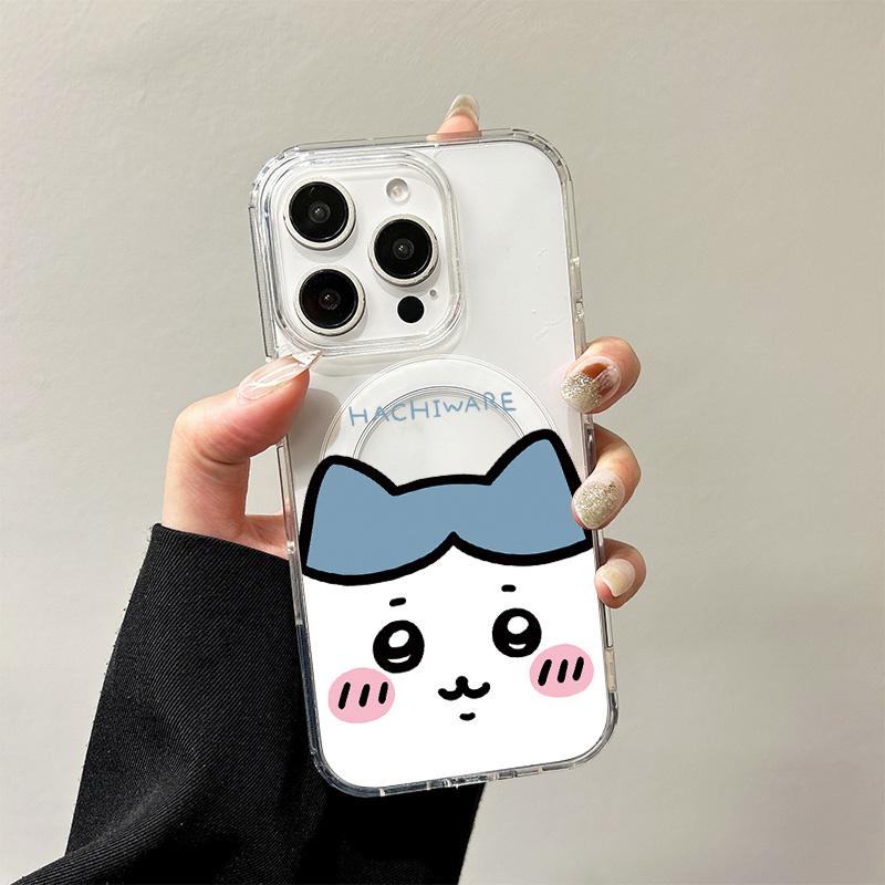 Cute C-Chiikawas Magsafe Phone Cases For iPhone 17 16 15 14 13 12 11 Promax Pro Air Plus Wireless Charging Transparent Silicone TPU Cover